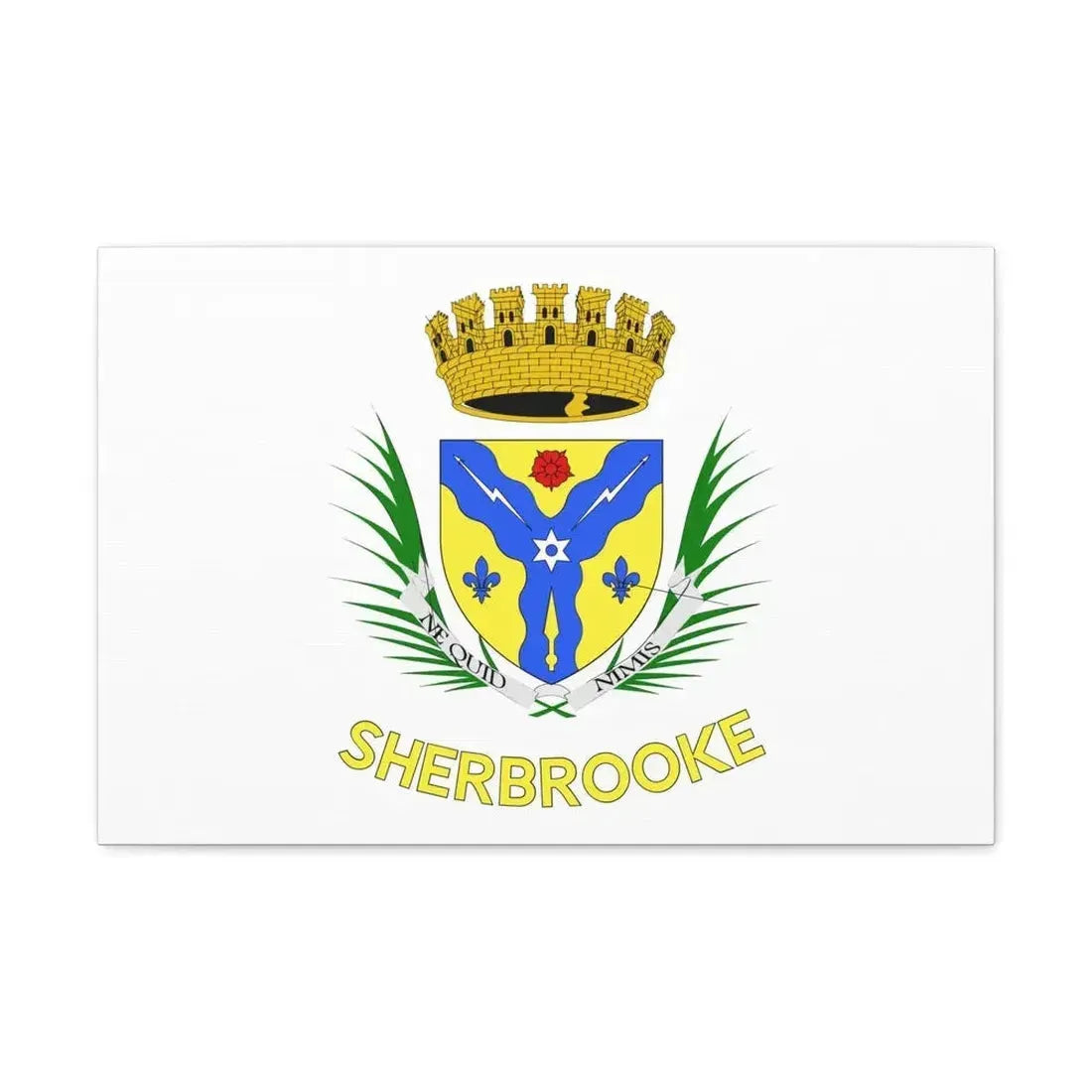 Flag of Sherbrooke Canada - Canvas Wall Art - The Sticker Space