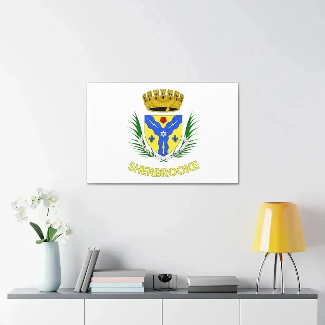 Flag of Sherbrooke Canada - Canvas Wall Art - The Sticker Space