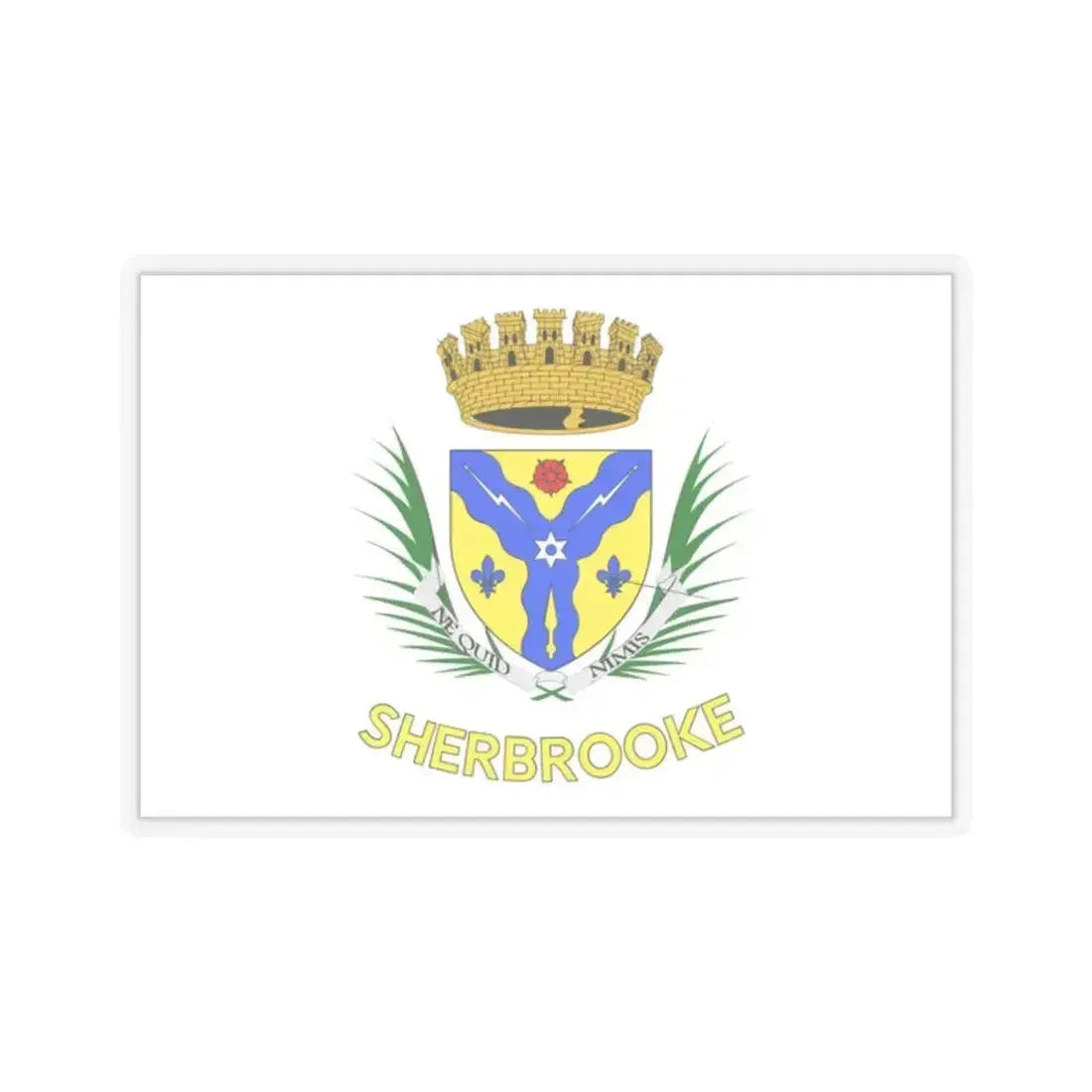 Flag of Sherbrooke Canada - STICKER Vinyl Kiss-Cut Decal 2 Inch Transparent - The Sticker Space