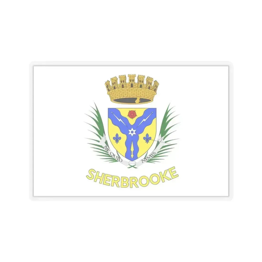 Flag of Sherbrooke Canada - STICKER Vinyl Kiss-Cut Decal 3 Inch Transparent - The Sticker Space