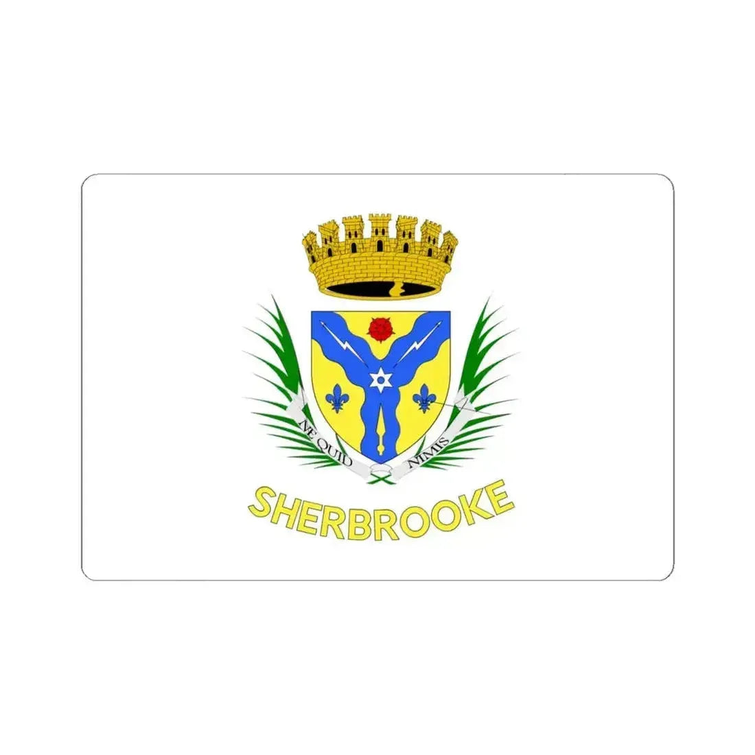 Flag of Sherbrooke Canada - STICKER Vinyl Kiss-Cut Decal 6 Inch White - The Sticker Space