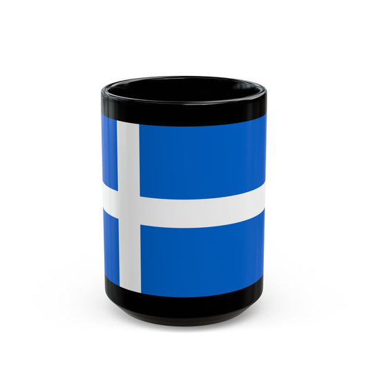 Flag of Shetland UK - Black Coffee Mug-15oz-The Sticker Space