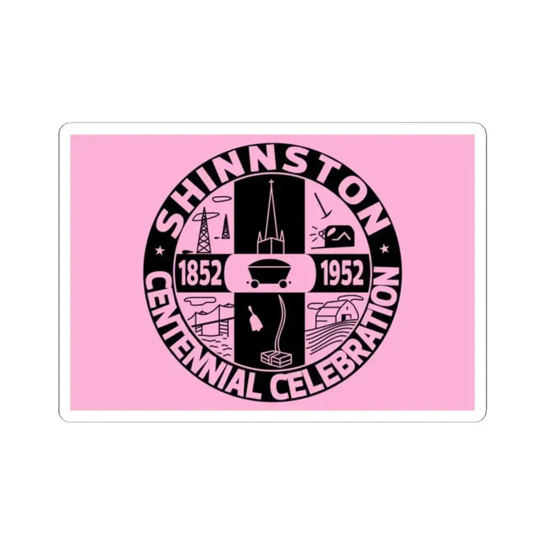 Flag of Shinnston West Virginia 1952 (United States) STICKER Vinyl Kiss-Cut Decal 2 Inch White - The Sticker Space