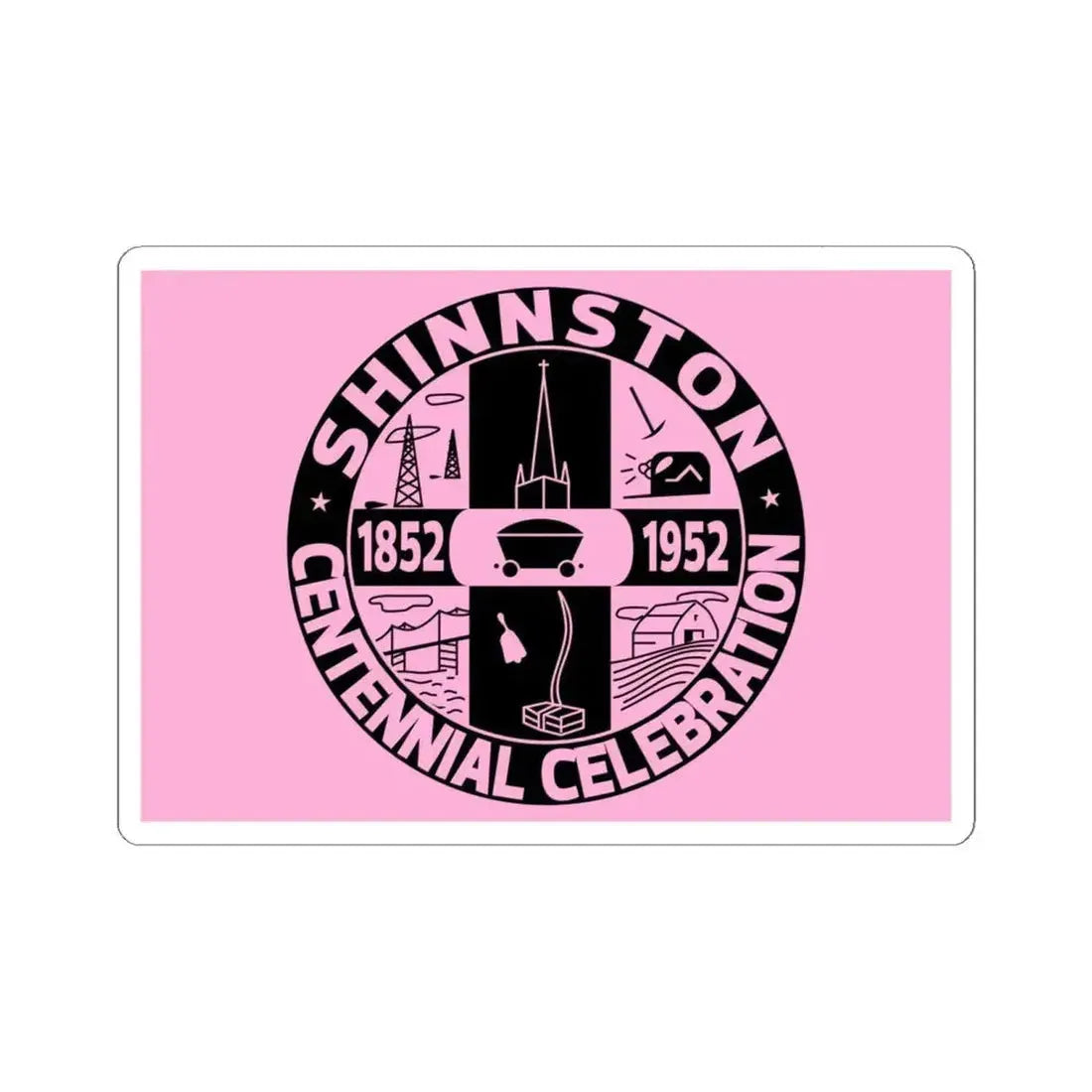 Flag of Shinnston West Virginia 1952 (United States) STICKER Vinyl Kiss-Cut Decal 6 Inch White - The Sticker Space