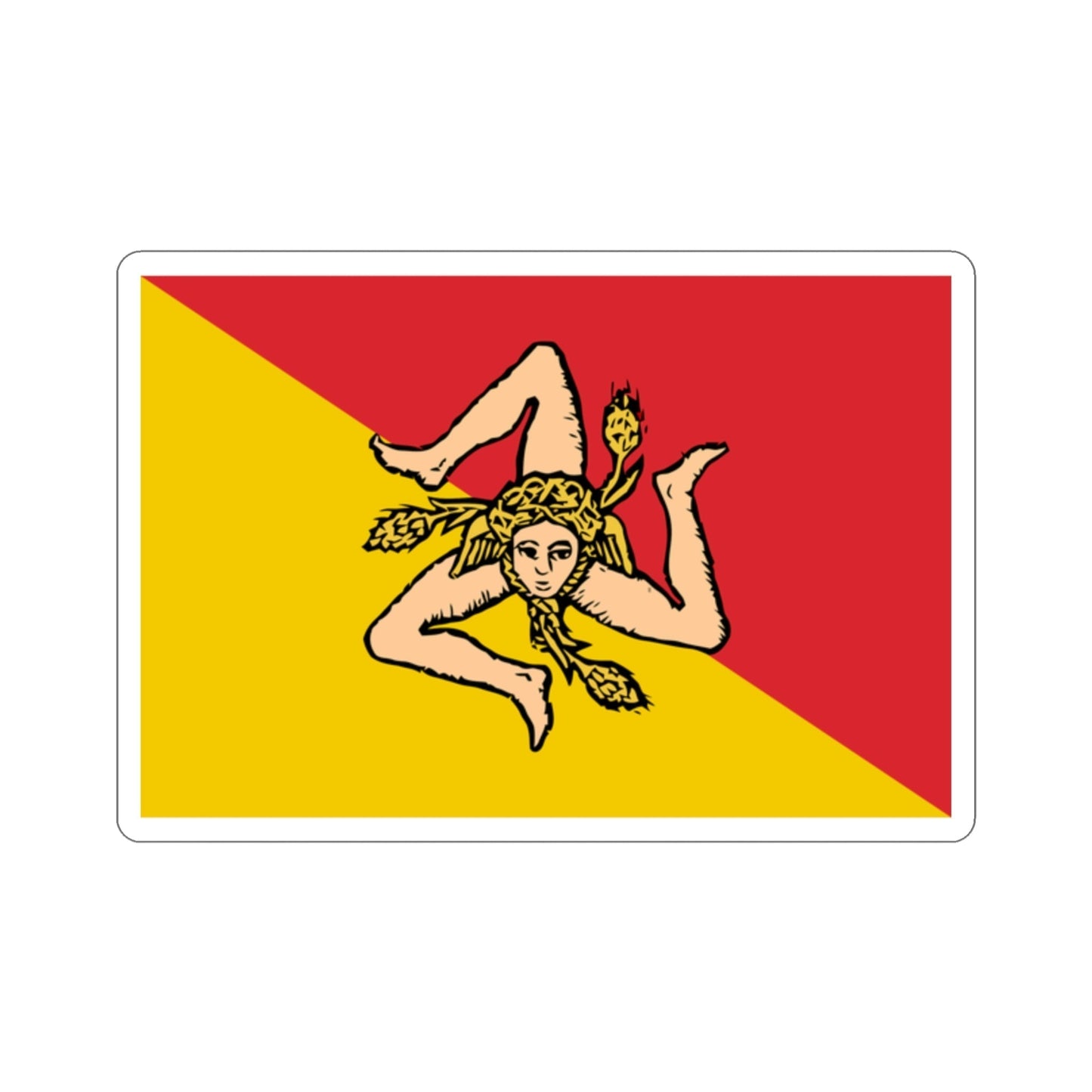 Flag of Sicily STICKER Vinyl Die-Cut Decal-2 Inch-The Sticker Space