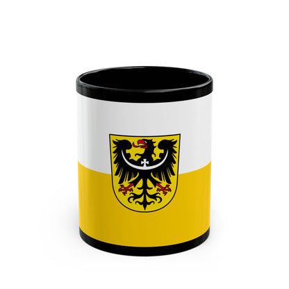 Flag of Silesia and Lower Silesia Germany - Black Coffee Mug-11oz-The Sticker Space