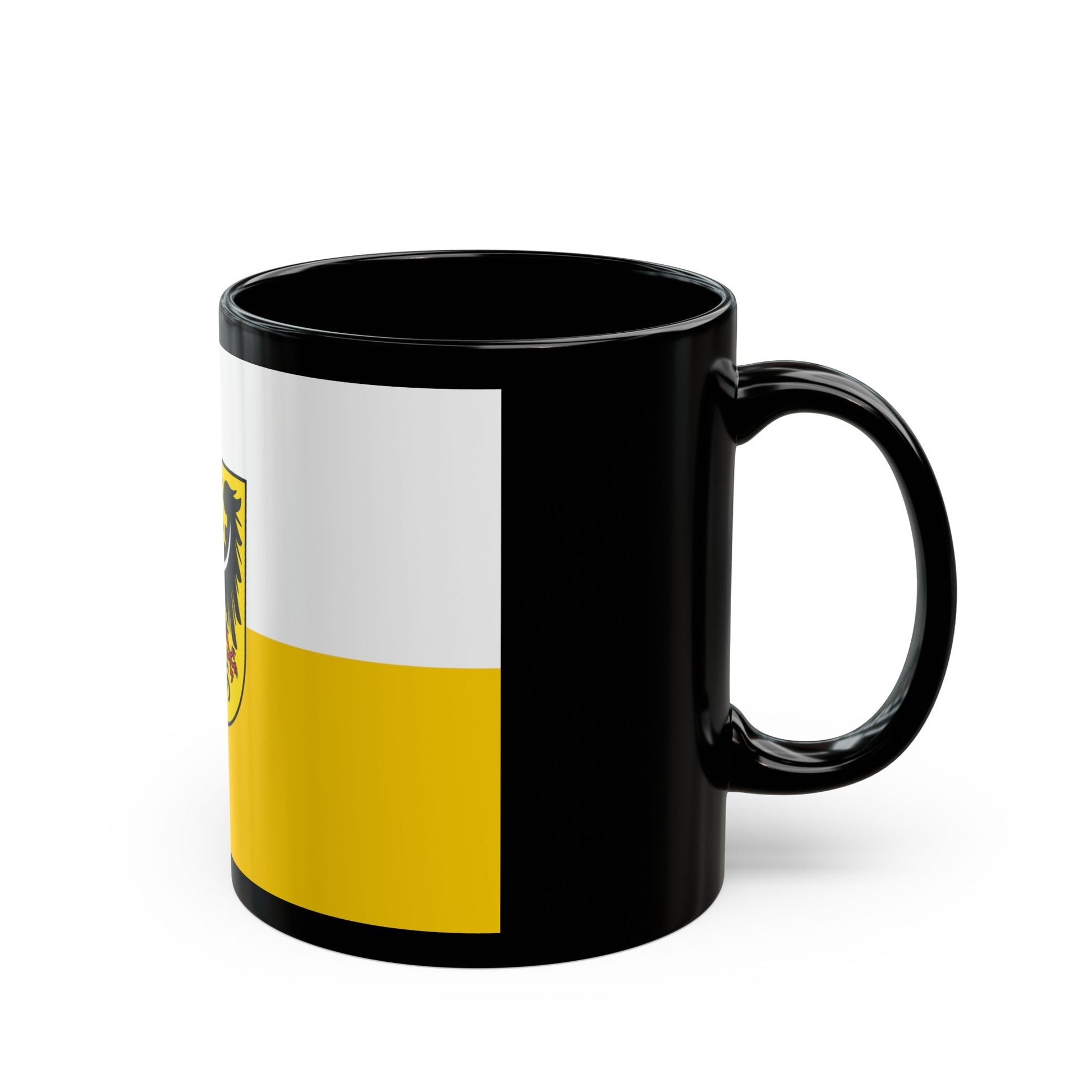 Flag of Silesia and Lower Silesia Germany - Black Coffee Mug-The Sticker Space