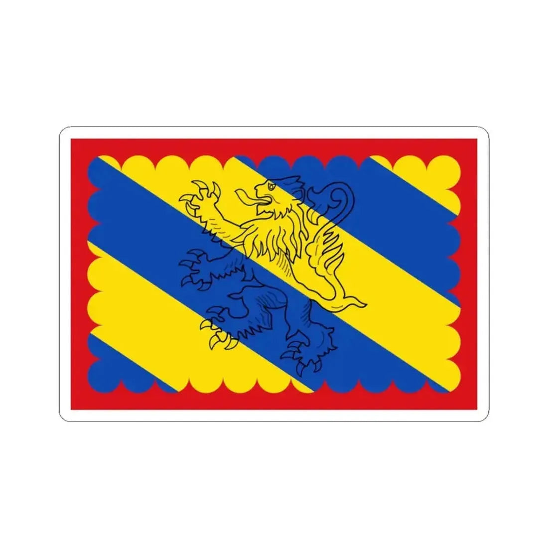Flag of Silly (Belgium) STICKER Vinyl Kiss-Cut Decal 3 Inch White - The Sticker Space