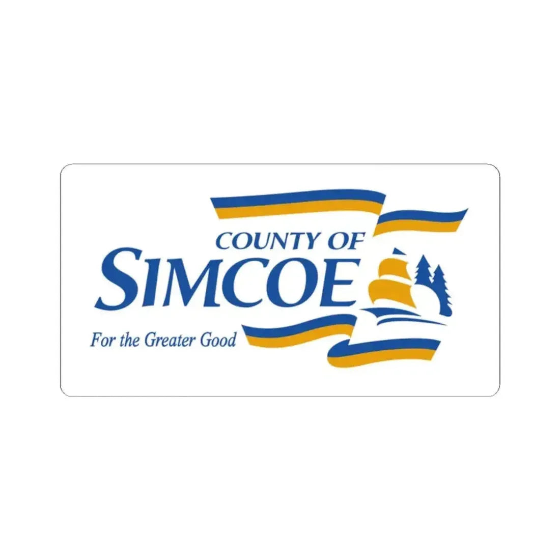 Flag of Simcoe County Ontario (Canada) STICKER Vinyl Kiss-Cut Decal 2 Inch White - The Sticker Space