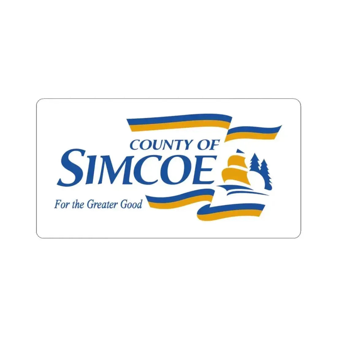 Flag of Simcoe County Ontario (Canada) STICKER Vinyl Kiss-Cut Decal 3 Inch White - The Sticker Space