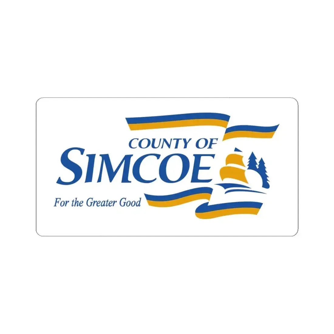 Flag of Simcoe County Ontario (Canada) STICKER Vinyl Kiss-Cut Decal 4 Inch White - The Sticker Space