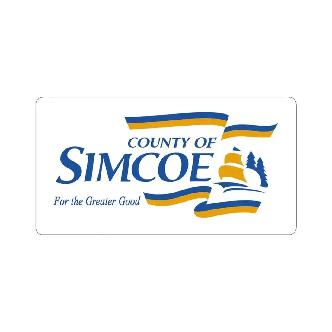 Flag of Simcoe County Ontario (Canada) STICKER Vinyl Kiss-Cut Decal 6 Inch White - The Sticker Space