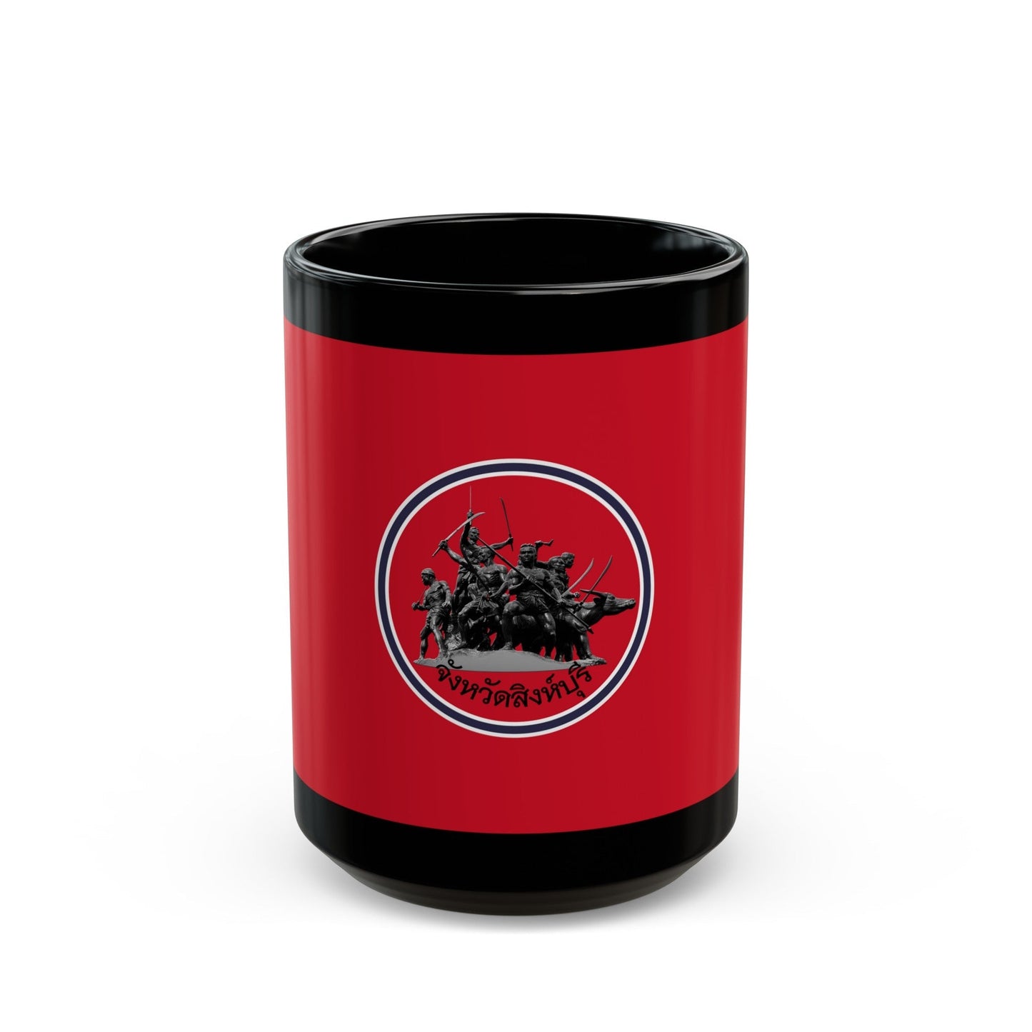 Flag of Sing Buri Province Thailand - Black Coffee Mug-15oz-The Sticker Space