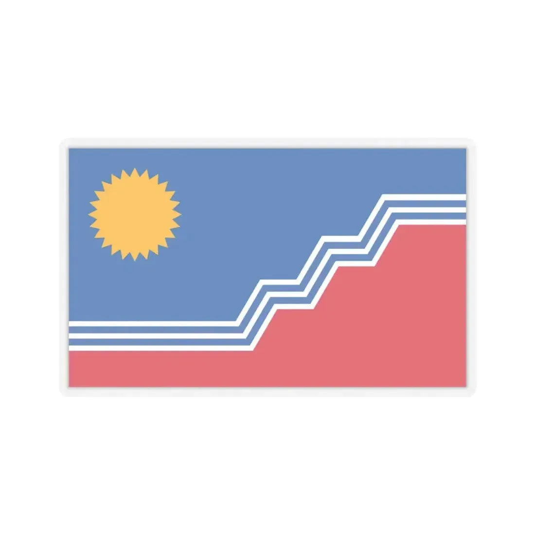 Flag of Sioux Falls, South Dakota - STICKER Vinyl Kiss-Cut Decal 4 Inch Transparent - The Sticker Space