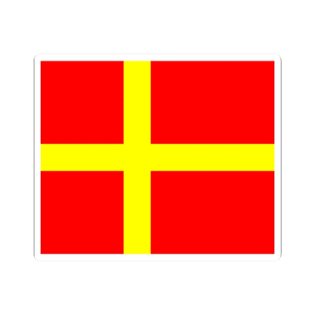 Flag of Skane (Sweden) STICKER Vinyl Kiss-Cut Decal 2 Inch White - The Sticker Space