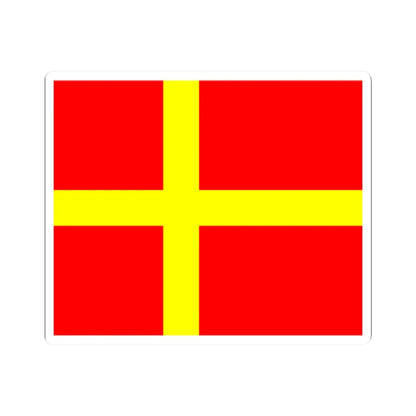 Flag of Skane (Sweden) STICKER Vinyl Kiss-Cut Decal 2 Inch White - The Sticker Space
