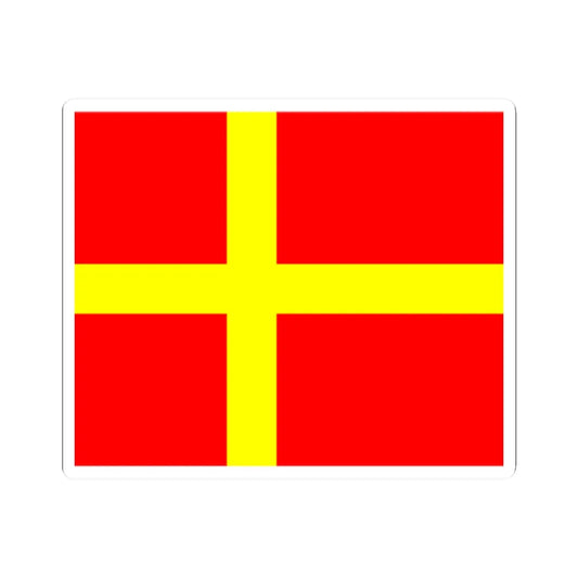 Flag of Skane (Sweden) STICKER Vinyl Kiss-Cut Decal 2 Inch White - The Sticker Space