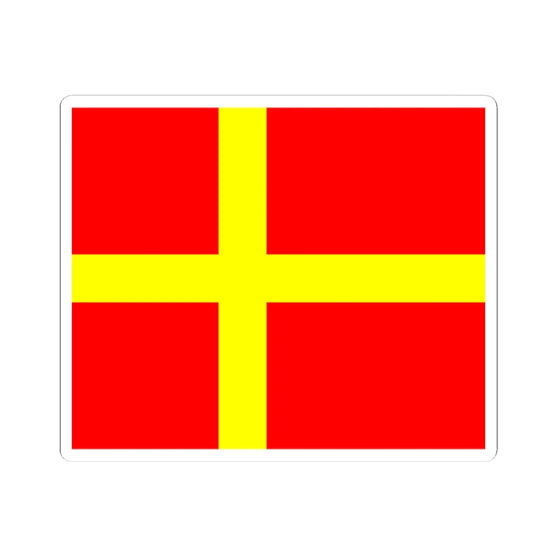Flag of Skane (Sweden) STICKER Vinyl Kiss-Cut Decal 3 Inch White - The Sticker Space