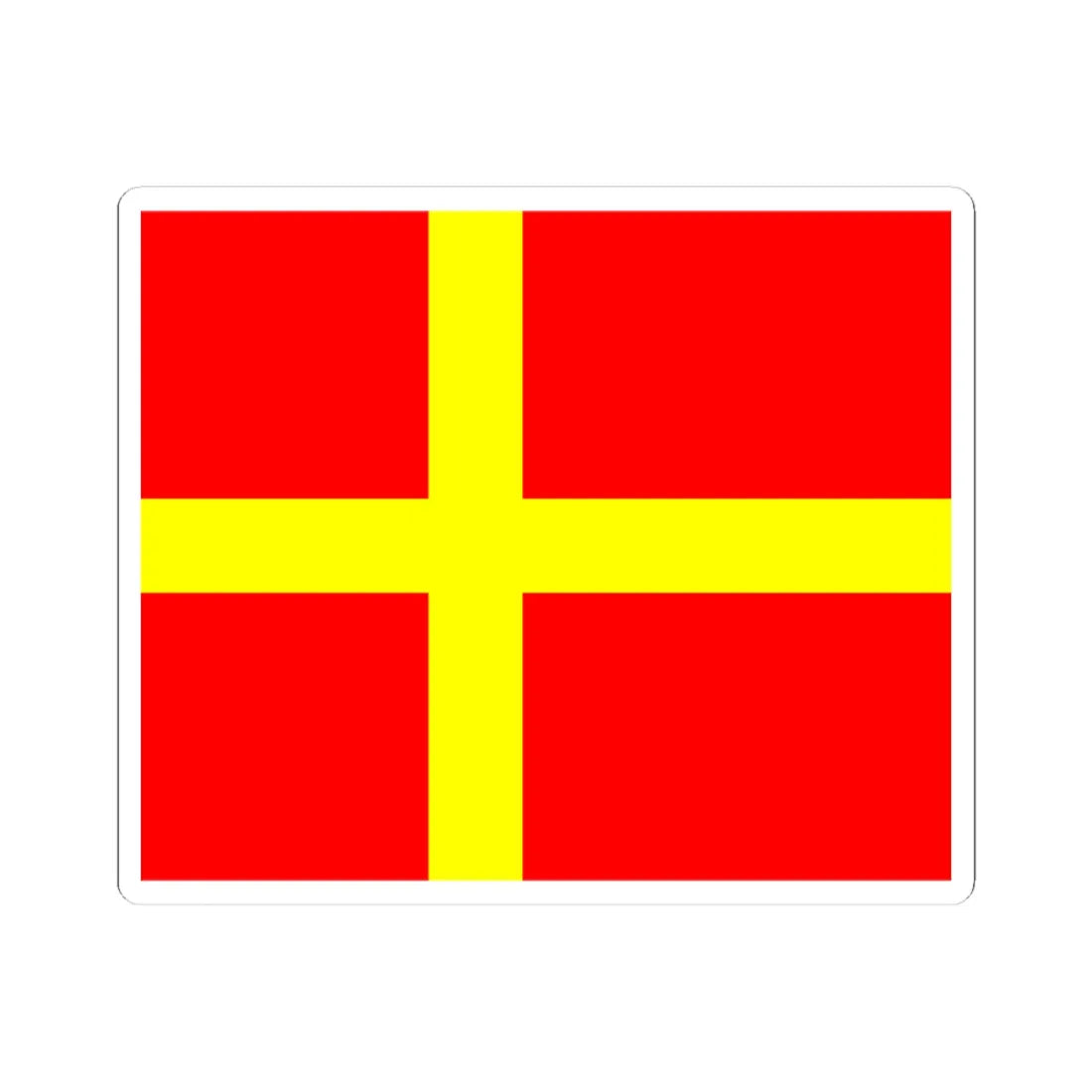 Flag of Skane (Sweden) STICKER Vinyl Kiss-Cut Decal 4 Inch White - The Sticker Space