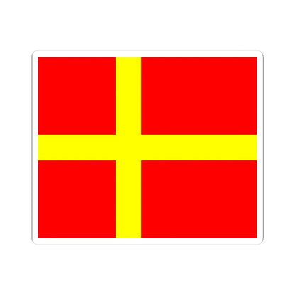 Flag of Skane (Sweden) STICKER Vinyl Kiss-Cut Decal 4 Inch White - The Sticker Space