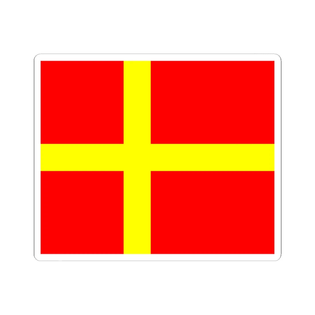 Flag of Skane (Sweden) STICKER Vinyl Kiss-Cut Decal 6 Inch White - The Sticker Space