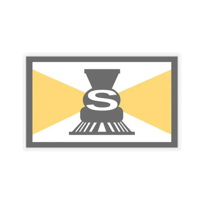 Flag of Slater, Iowa - STICKER Vinyl Kiss-Cut Decal 2 Inch Transparent - The Sticker Space