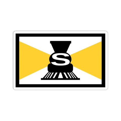 Flag of Slater, Iowa - STICKER Vinyl Kiss-Cut Decal 3 Inch White - The Sticker Space