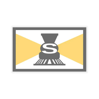 Flag of Slater, Iowa - STICKER Vinyl Kiss-Cut Decal 4 Inch Transparent - The Sticker Space
