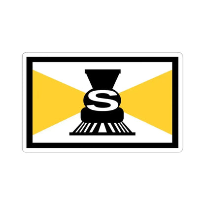 Flag of Slater, Iowa - STICKER Vinyl Kiss-Cut Decal 4 Inch White - The Sticker Space