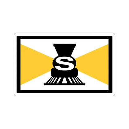 Flag of Slater Iowa (United States) STICKER Vinyl Kiss-Cut Decal 3 Inch White - The Sticker Space