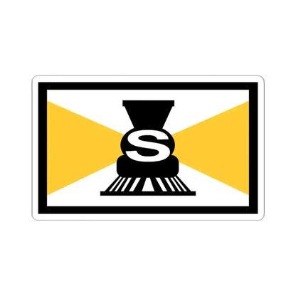 Flag of Slater Iowa (United States) STICKER Vinyl Kiss-Cut Decal 6 Inch White - The Sticker Space