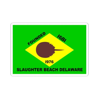 Flag of Slaughter Beach Delaware (United States) STICKER Vinyl Kiss-Cut Decal 2 Inch White - The Sticker Space