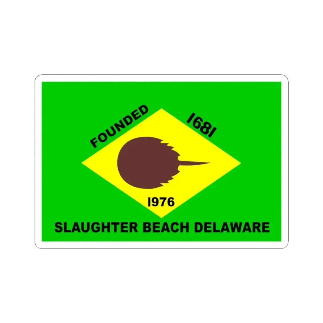 Flag of Slaughter Beach Delaware (United States) STICKER Vinyl Kiss-Cut Decal 3 Inch White - The Sticker Space