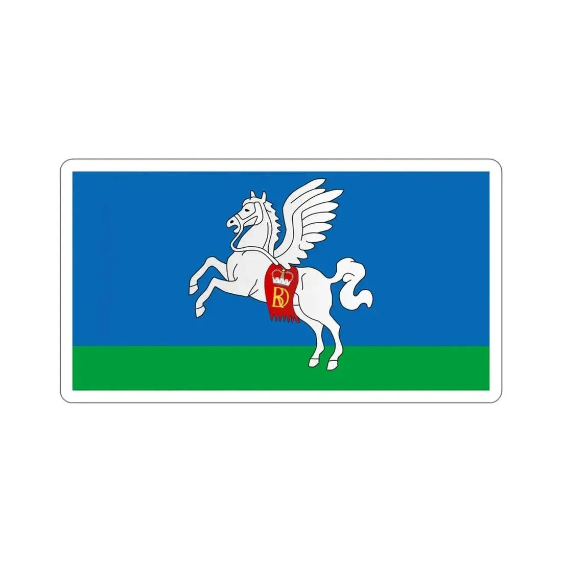 Flag of Sluck  Słucak  Slutsk Russia STICKER Vinyl Die-Cut Decal 4 Inch - The Sticker Space