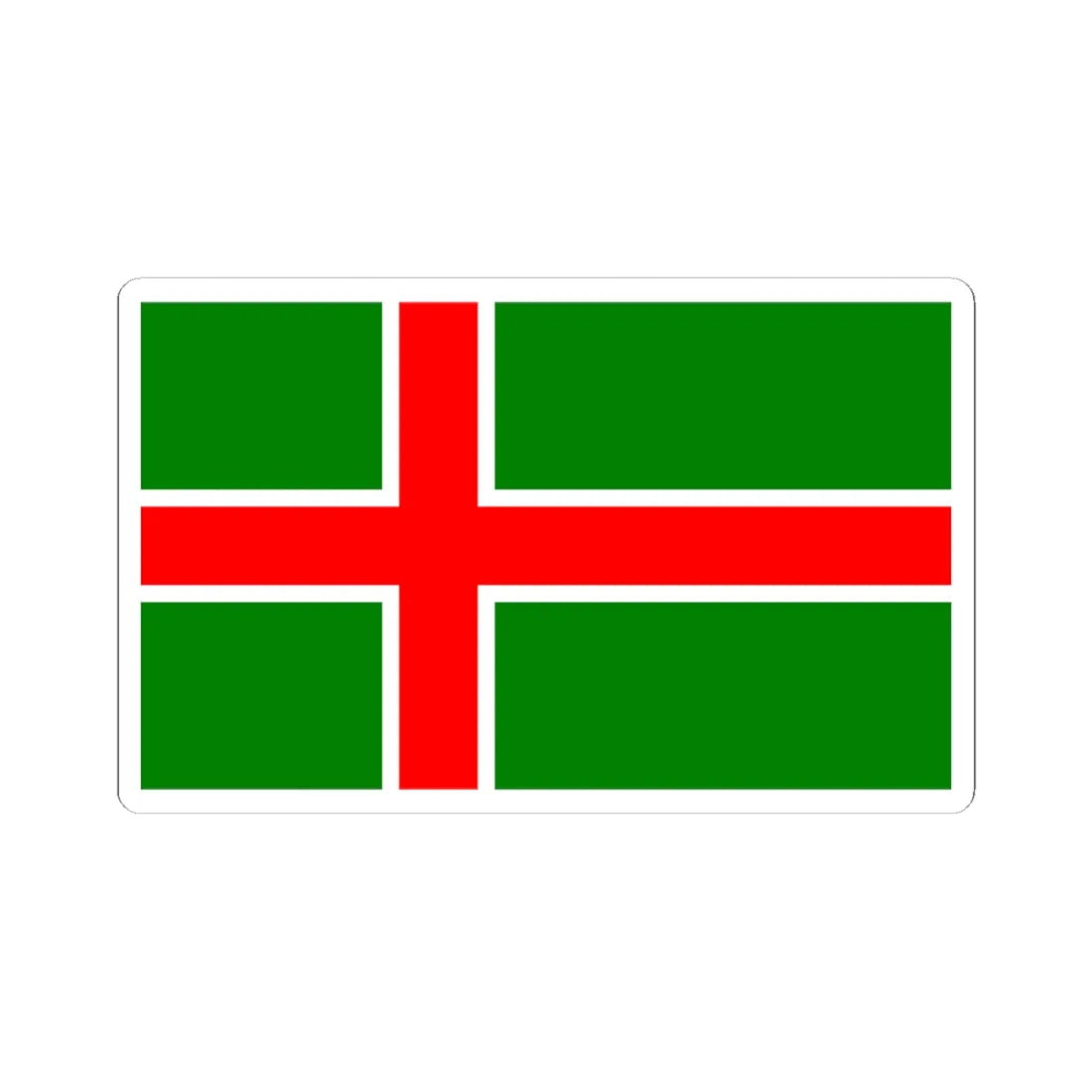 Flag of Smaland (Sweden) STICKER Vinyl Kiss-Cut Decal 4 Inch White - The Sticker Space