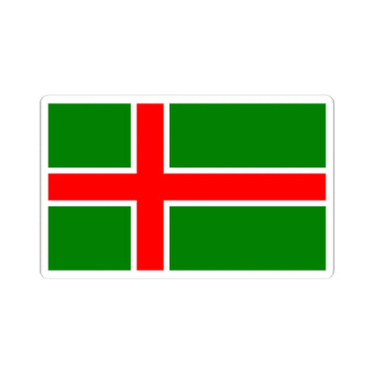 Flag of Smaland (Sweden) STICKER Vinyl Kiss-Cut Decal 4 Inch White - The Sticker Space