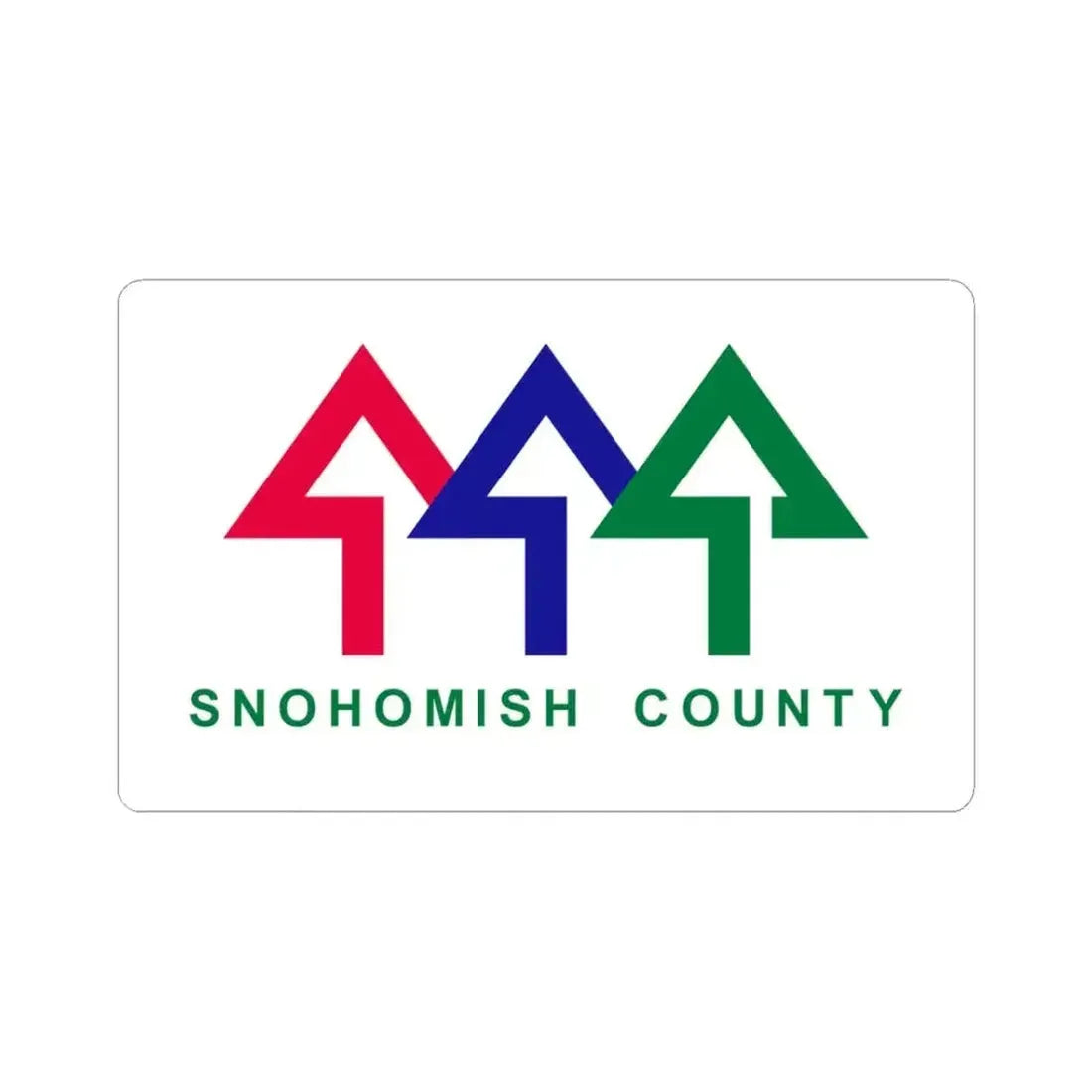 Flag of Snohomish County Washington (United States) STICKER Vinyl Kiss-Cut Decal 3 Inch White - The Sticker Space