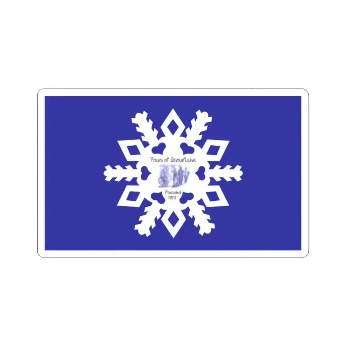 Flag of Snowflake Arizona (United States) STICKER Vinyl Kiss-Cut Decal 2 Inch White - The Sticker Space