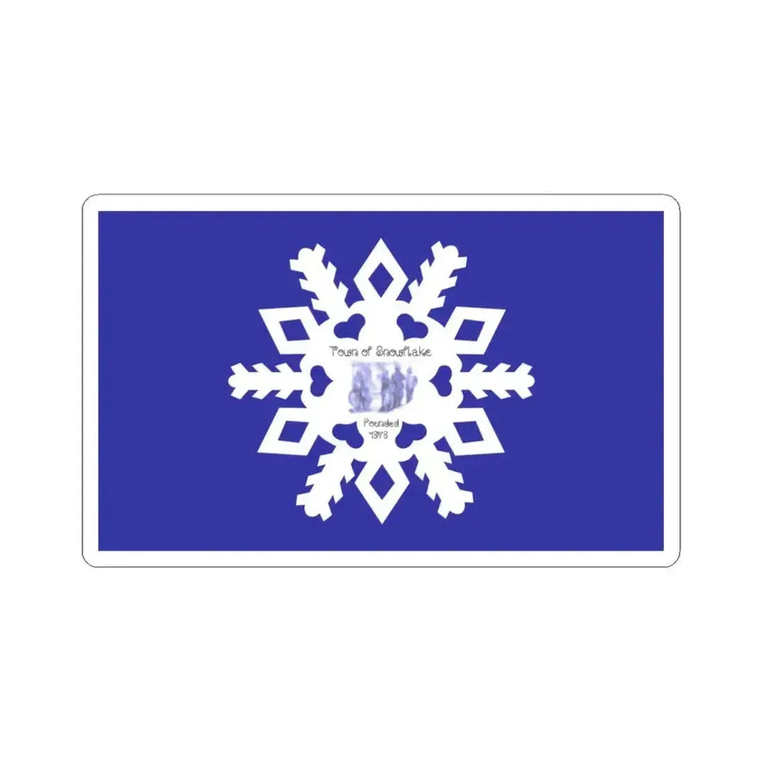 Flag of Snowflake Arizona (United States) STICKER Vinyl Kiss-Cut Decal 3 Inch White - The Sticker Space
