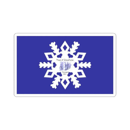 Flag of Snowflake Arizona (United States) STICKER Vinyl Kiss-Cut Decal 3 Inch White - The Sticker Space