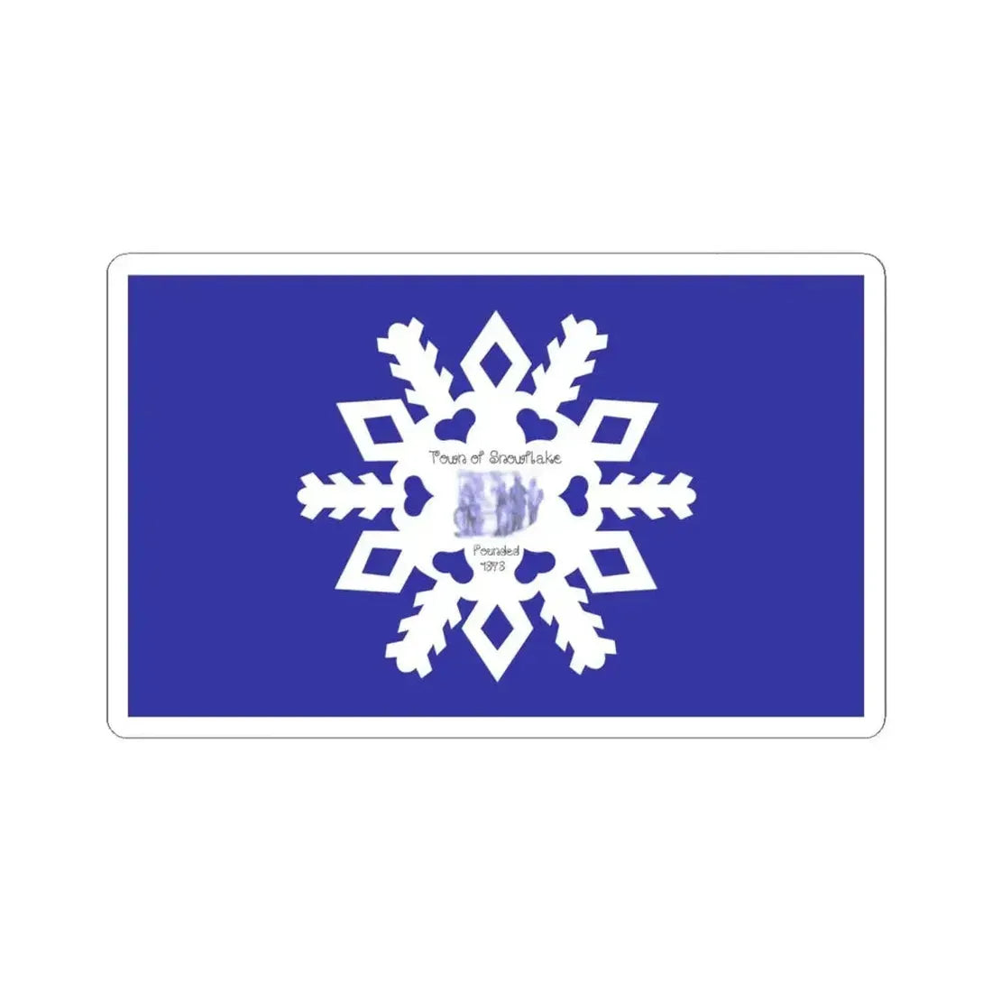 Flag of Snowflake Arizona (United States) STICKER Vinyl Kiss-Cut Decal 6 Inch White - The Sticker Space