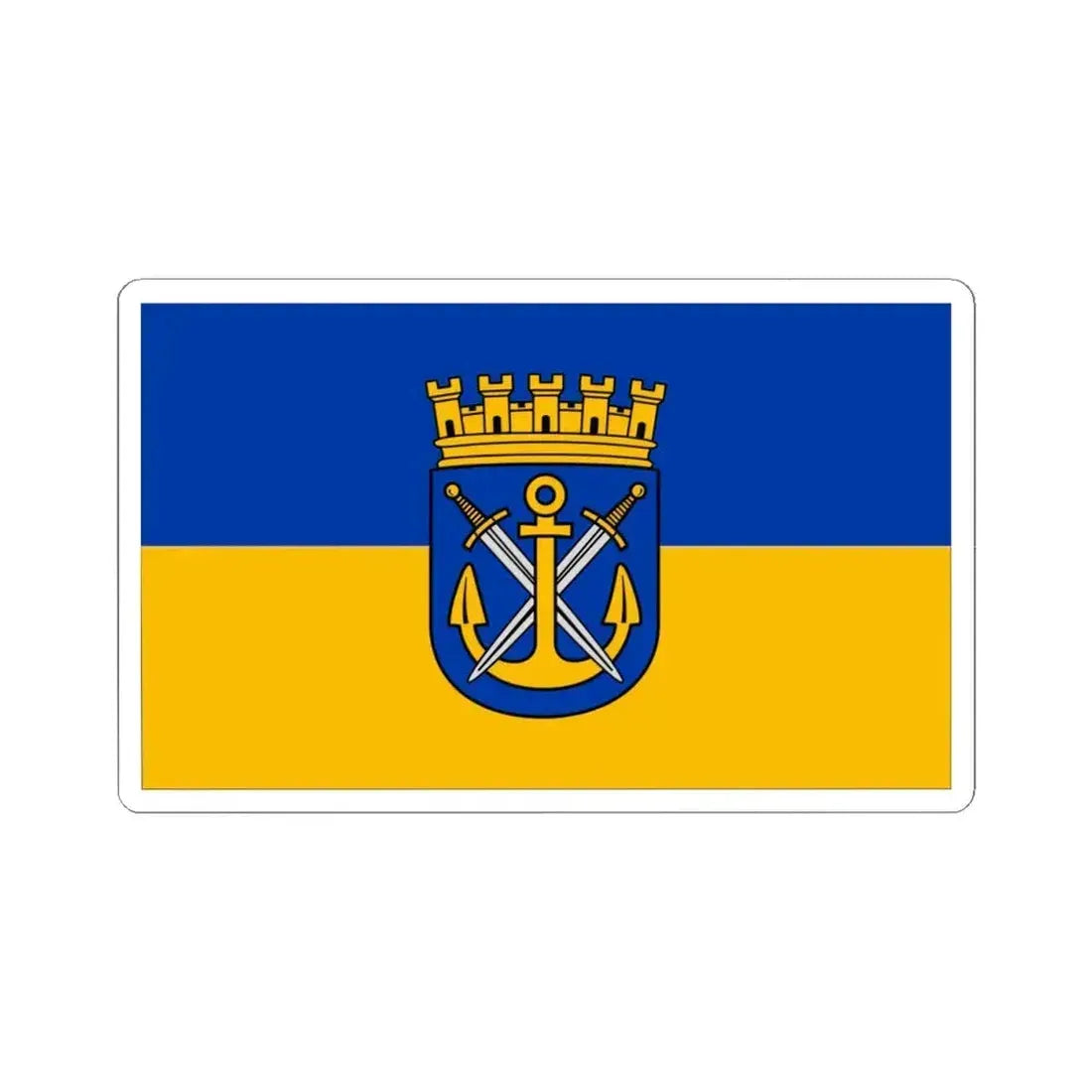 Flag of Solingen Germany - STICKER Vinyl Kiss-Cut Decal 4 Inch White - The Sticker Space