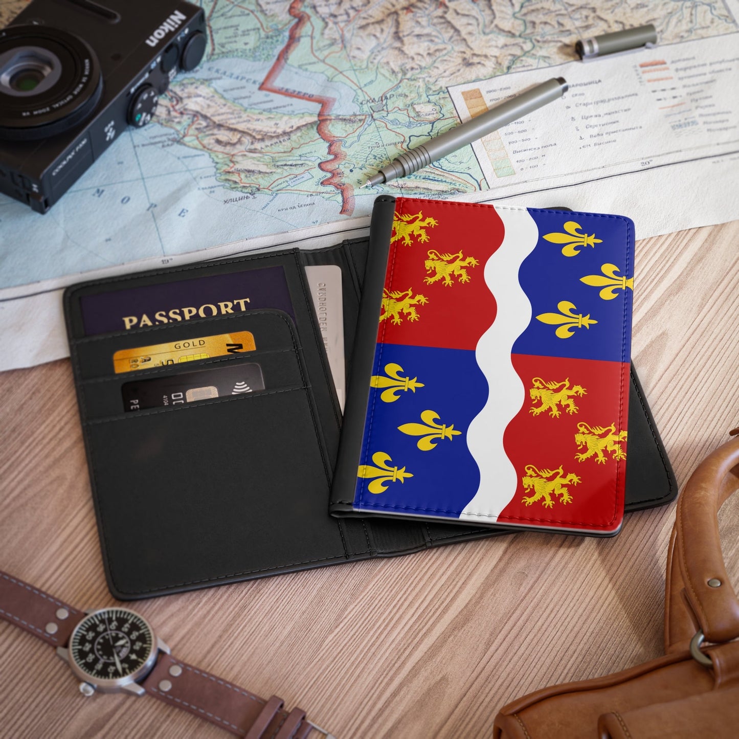 Flag of Somme France 2 - Passport Holder