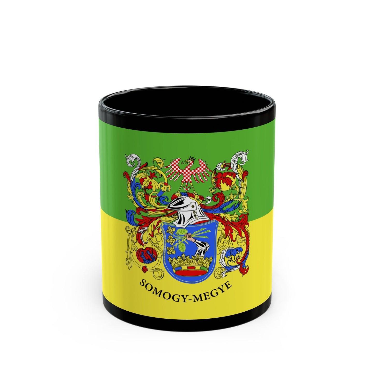 Flag of Somogy County Hungary - Black Coffee Mug-11oz-The Sticker Space