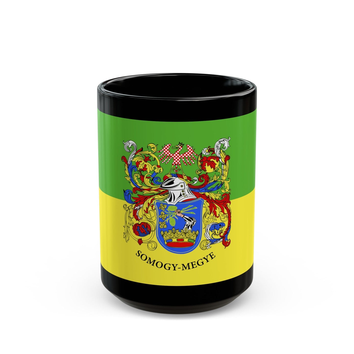 Flag of Somogy County Hungary - Black Coffee Mug-15oz-The Sticker Space