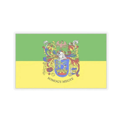 Flag of Somogy County Hungary - STICKER Vinyl Kiss-Cut Decal 4 Inch Transparent - The Sticker Space