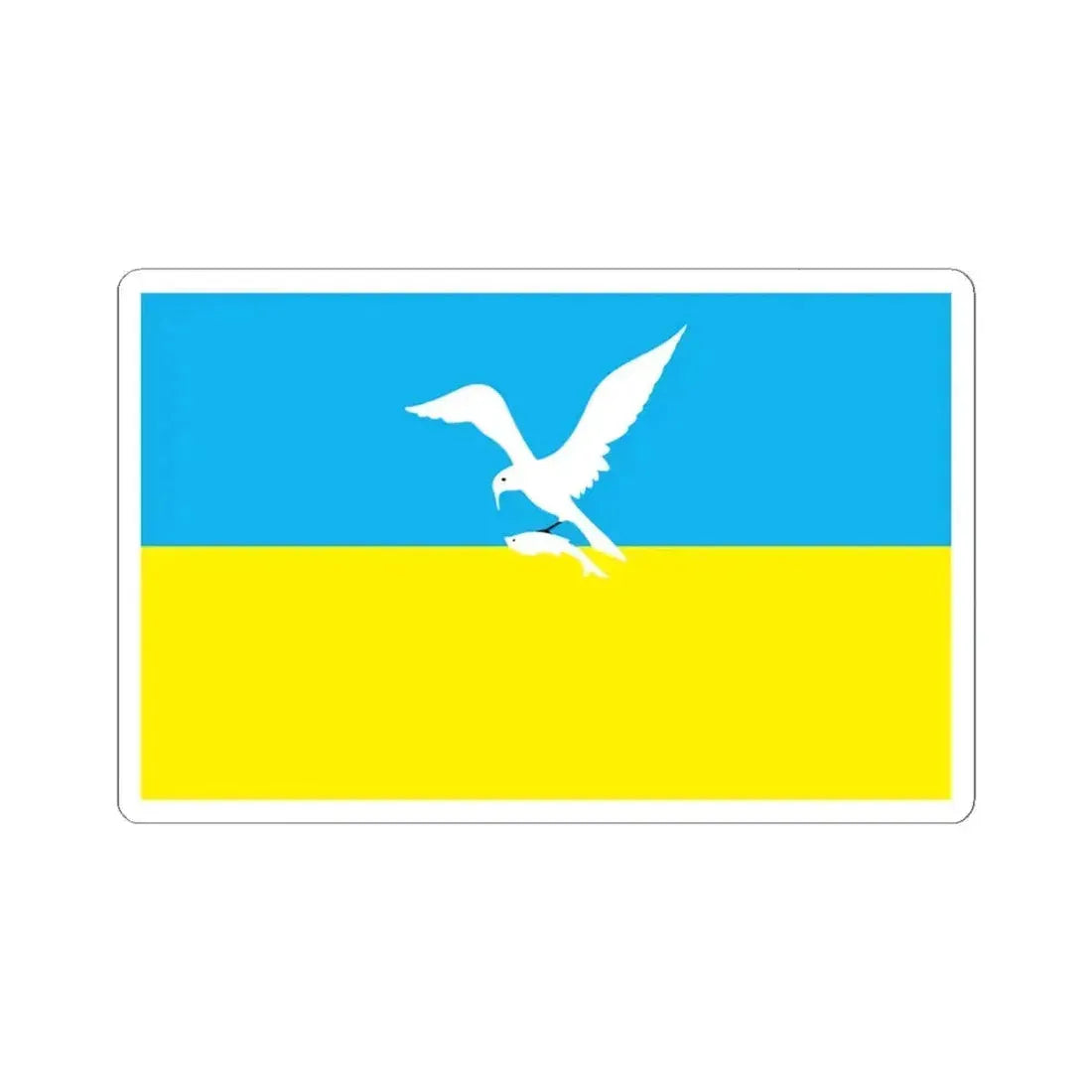 Flag of Sopot Poland - STICKER Vinyl Kiss-Cut Decal 4 Inch White - The Sticker Space