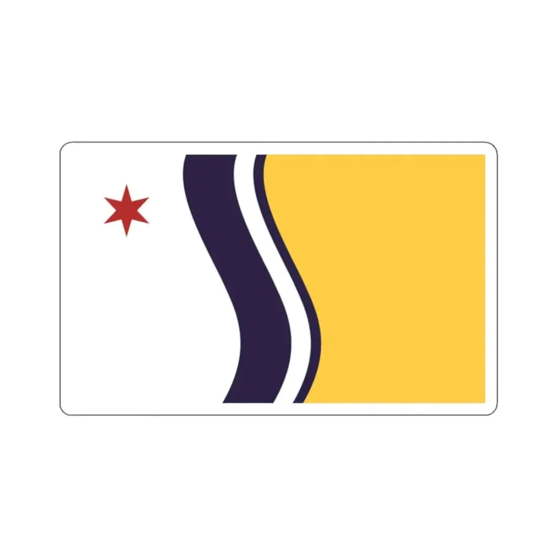 Flag of South Bend, Indiana - STICKER Vinyl Kiss-Cut Decal 2 Inch White - The Sticker Space
