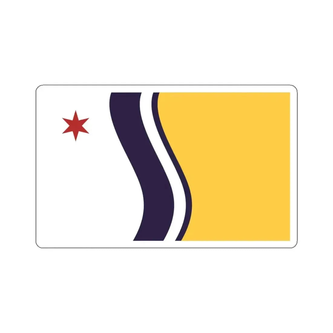 Flag of South Bend, Indiana - STICKER Vinyl Kiss-Cut Decal 4 Inch White - The Sticker Space