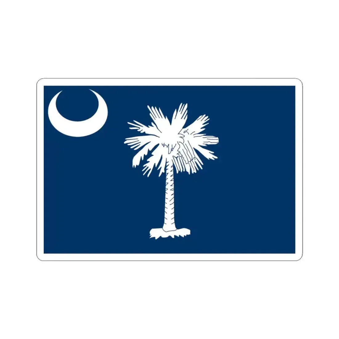 Flag of South Carolina 1861-1910 (United States) STICKER Vinyl Kiss-Cut Decal 3 Inch White - The Sticker Space